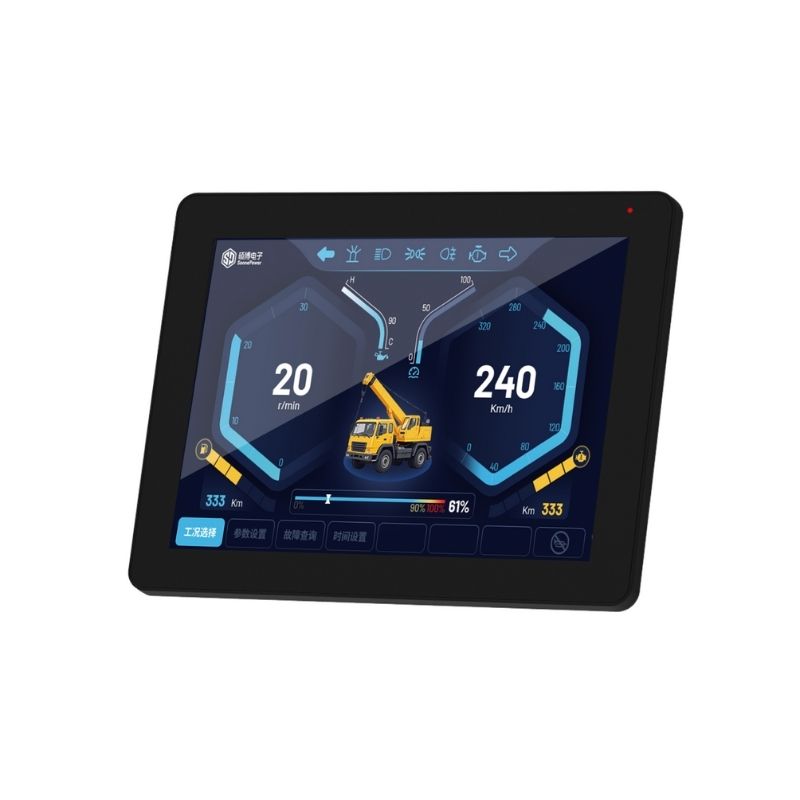12.1-inch industrial touch screen display hmi with can bus and ip65 for mobile machinery